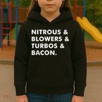 Nitrous & Blowers & Turbos & Bacon Kids Hoodie thumb 3