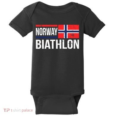 Norway Biathlon Target Skiing Shooting Competition Biathlete Baby Bodysuit