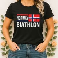 Norway Biathlon Target Skiing Shooting Competition Biathlete Women's T-Shirt thumb 2