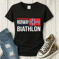 Norway Biathlon Target Skiing Shooting Competition Biathlete Women's T-Shirt thumb 3