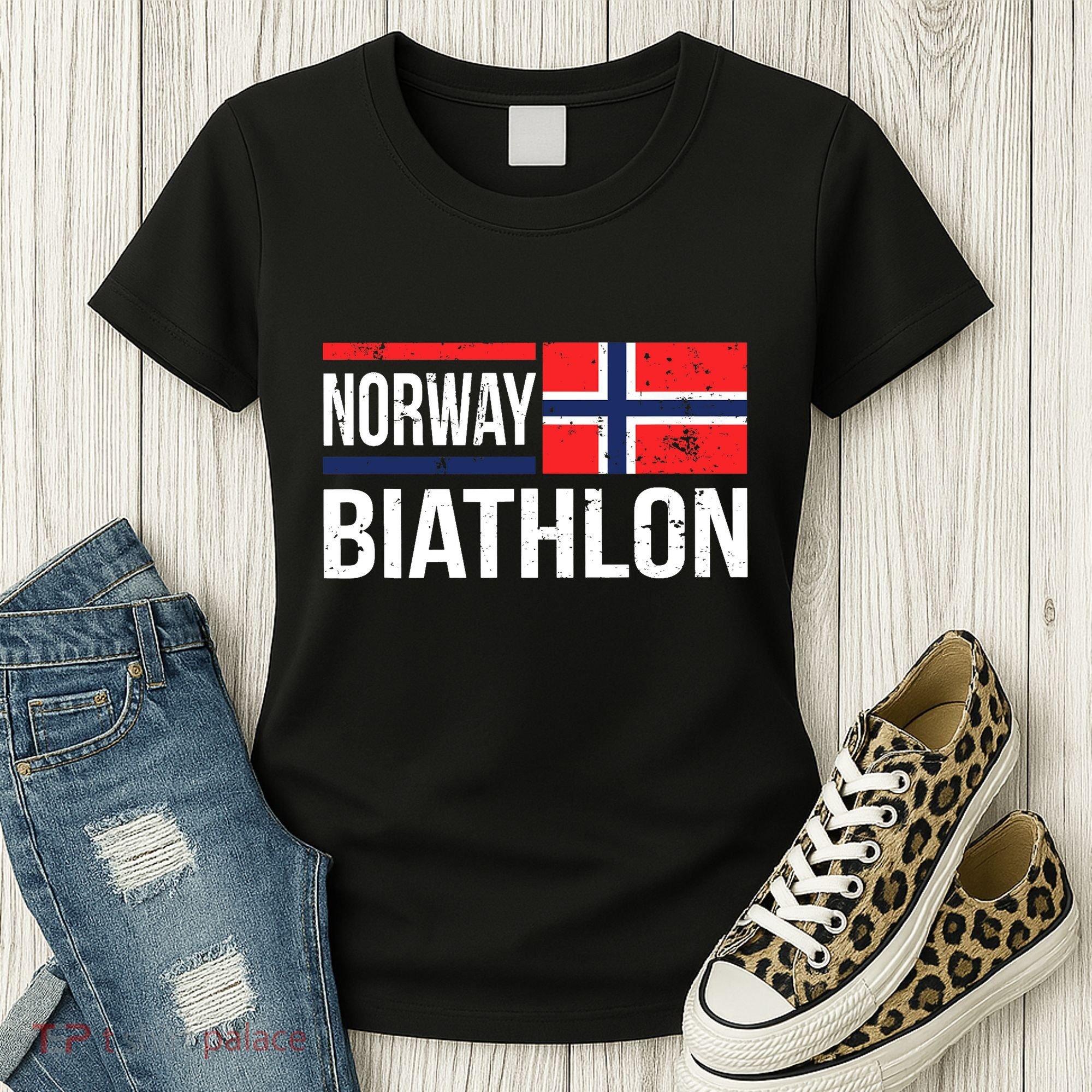 Norway Biathlon Target Skiing Shooting Competition Biathlete Women's T-Shirt