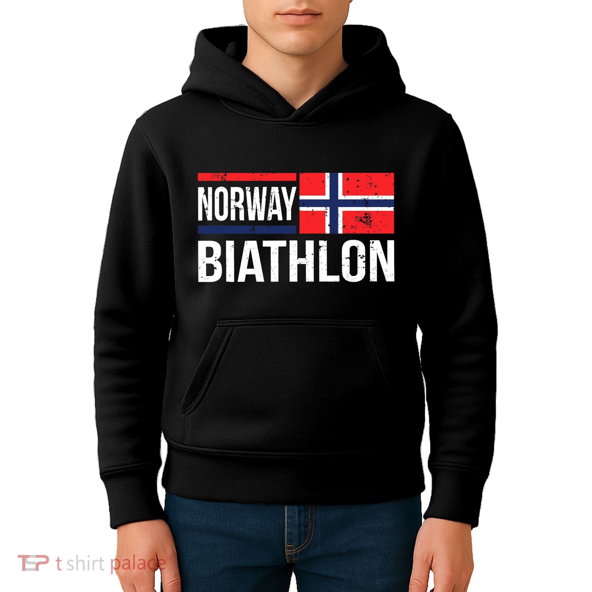 Norway Biathlon Target Skiing Shooting Competition Biathlete Kids Hoodie