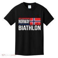 Norway Biathlon Target Skiing Shooting Competition Biathlete Kids T-Shirt thumb 0