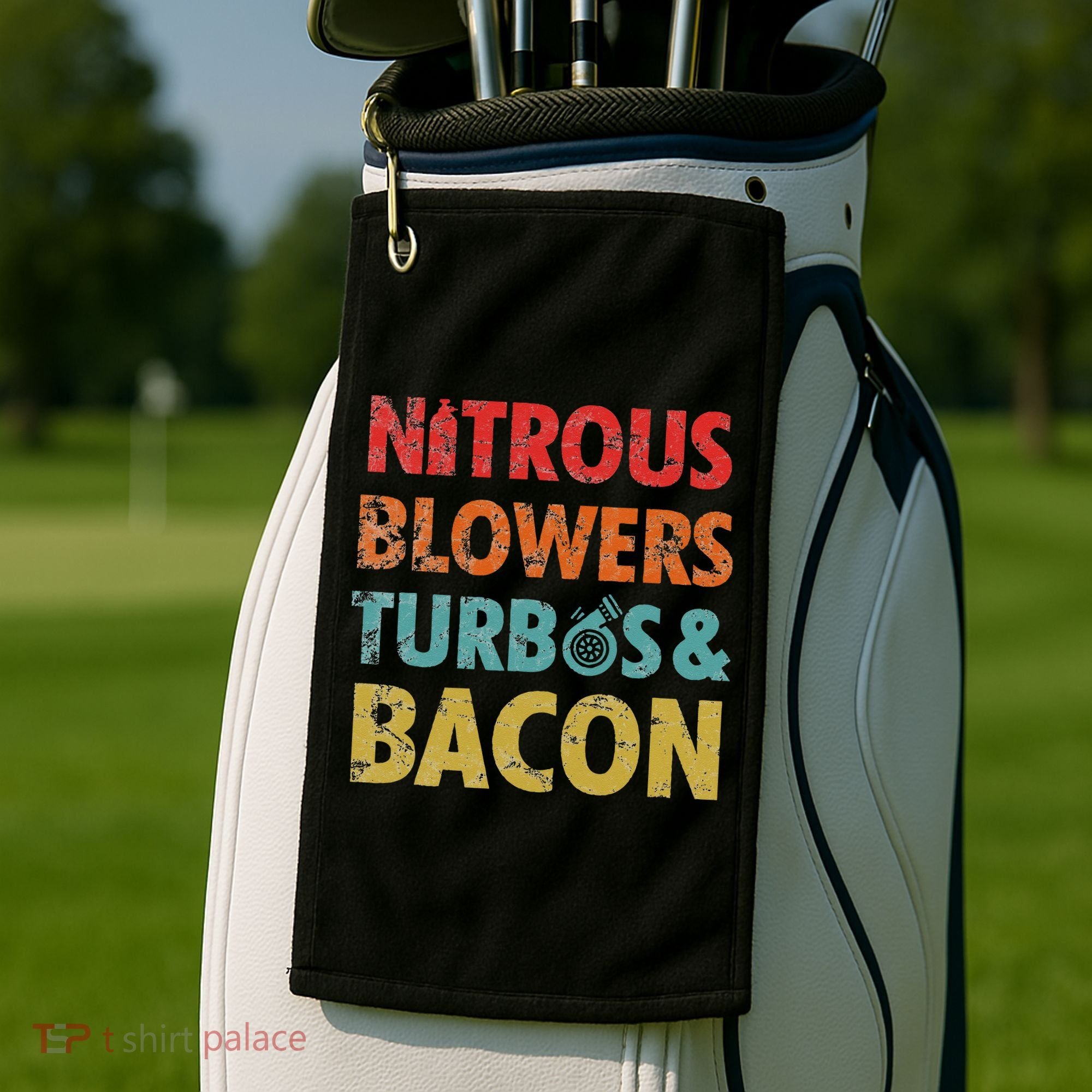Nitrous Blowers Turbos And Bacon Golf Towel