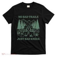 No Bad Trails Just Bad Knees Retro Hiking Bears Funny Gift T-Shirt thumb 0