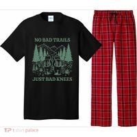 No Bad Trails Just Bad Knees Retro Hiking Bears Funny Gift Pajama Set thumb 0