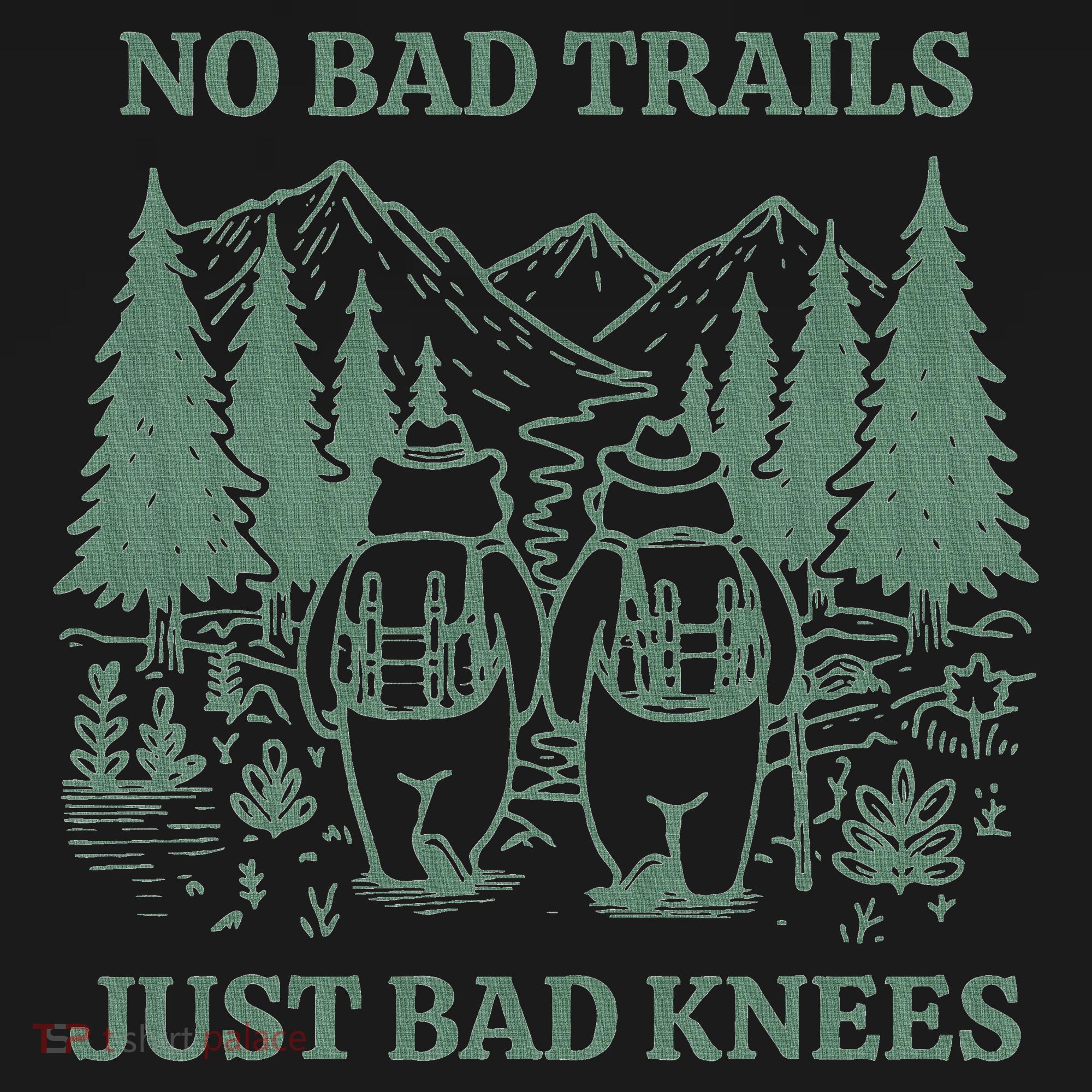 No Bad Trails Just Bad Knees Retro Hiking Bears Funny Gift Women's Hoodie
