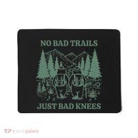 No Bad Trails Just Bad Knees Retro Hiking Bears Funny Gift Mousepad thumb 0