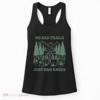 No Bad Trails Just Bad Knees Retro Hiking Bears Funny Gift Women's Tank Top thumb 0