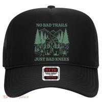 No Bad Trails Just Bad Knees Retro Hiking Bears Funny Gift Hat thumb 0