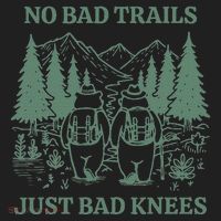 No Bad Trails Just Bad Knees Retro Hiking Bears Funny Gift Hat thumb 2