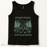 No Bad Trails Just Bad Knees Retro Hiking Bears Funny Gift Tank Top thumb 2