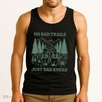 No Bad Trails Just Bad Knees Retro Hiking Bears Funny Gift Tank Top thumb 3