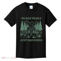 No Bad Trails Just Bad Knees Retro Hiking Bears Funny Gift Kids T-Shirt thumb 0