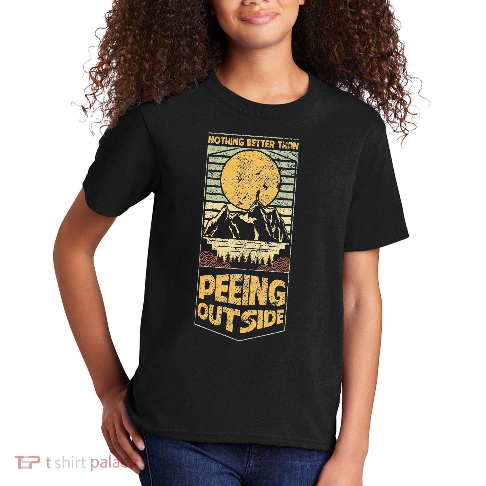Nothing Better Than Peeing Outside Mountains Kids T-Shirt