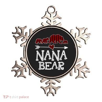 Nana Bear Three Cubs Red Plaid Mama Christmas Pajama Gift Ornament