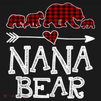 Nana Bear Three Cubs Red Plaid Mama Christmas Pajama Gift Ornament thumb 1