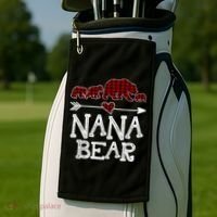 Nana Bear Three Cubs Red Plaid Mama Christmas Pajama Gift Golf Towel thumb 2