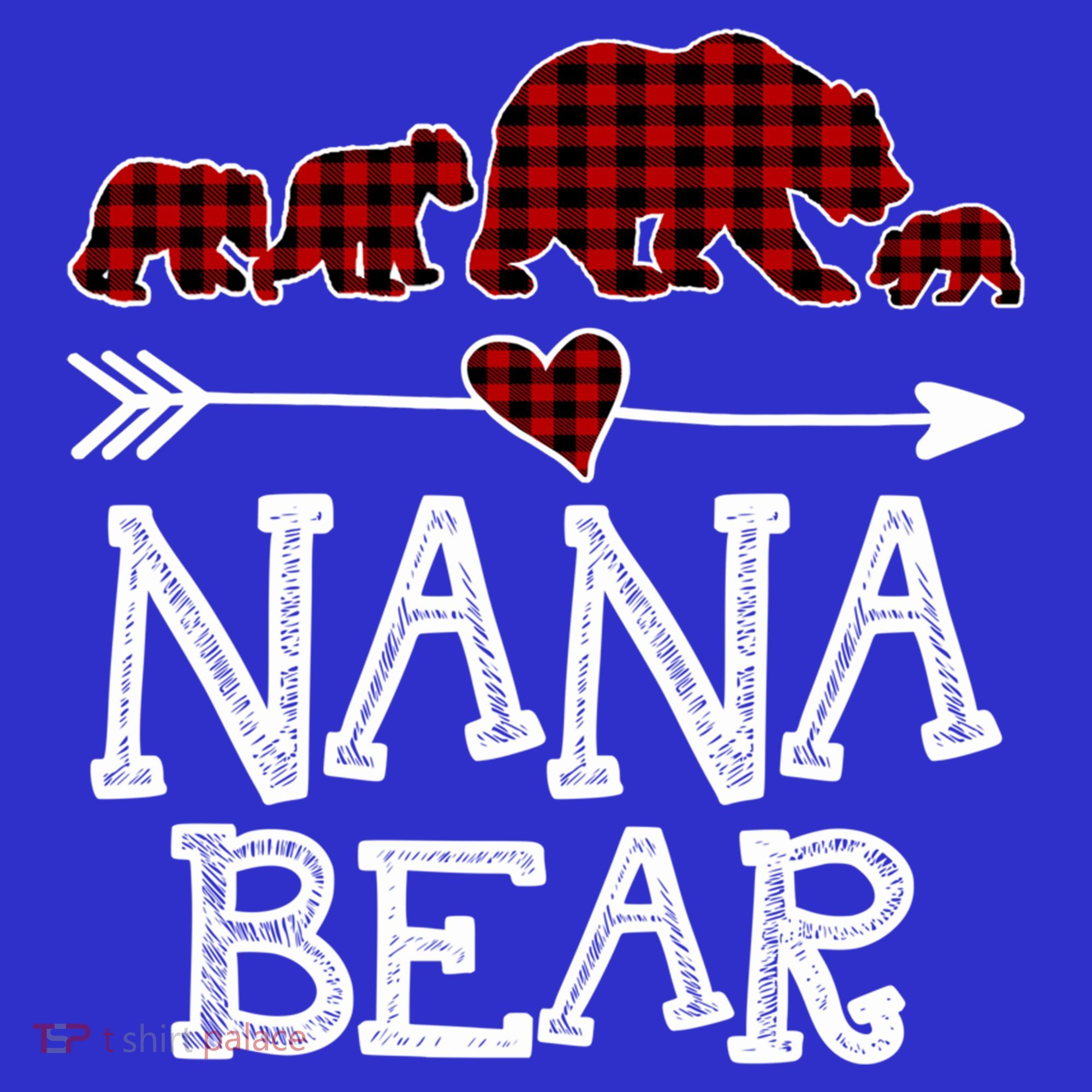 Nana Bear Three Cubs Red Plaid Mama Christmas Pajama Gift Hoodie