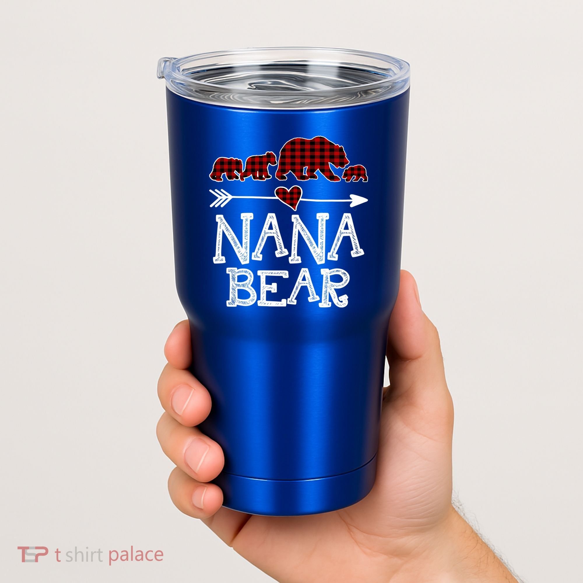 Nana Bear Three Cubs Red Plaid Mama Christmas Pajama Gift Tumbler