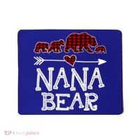 Nana Bear Three Cubs Red Plaid Mama Christmas Pajama Gift Mousepad thumb 0