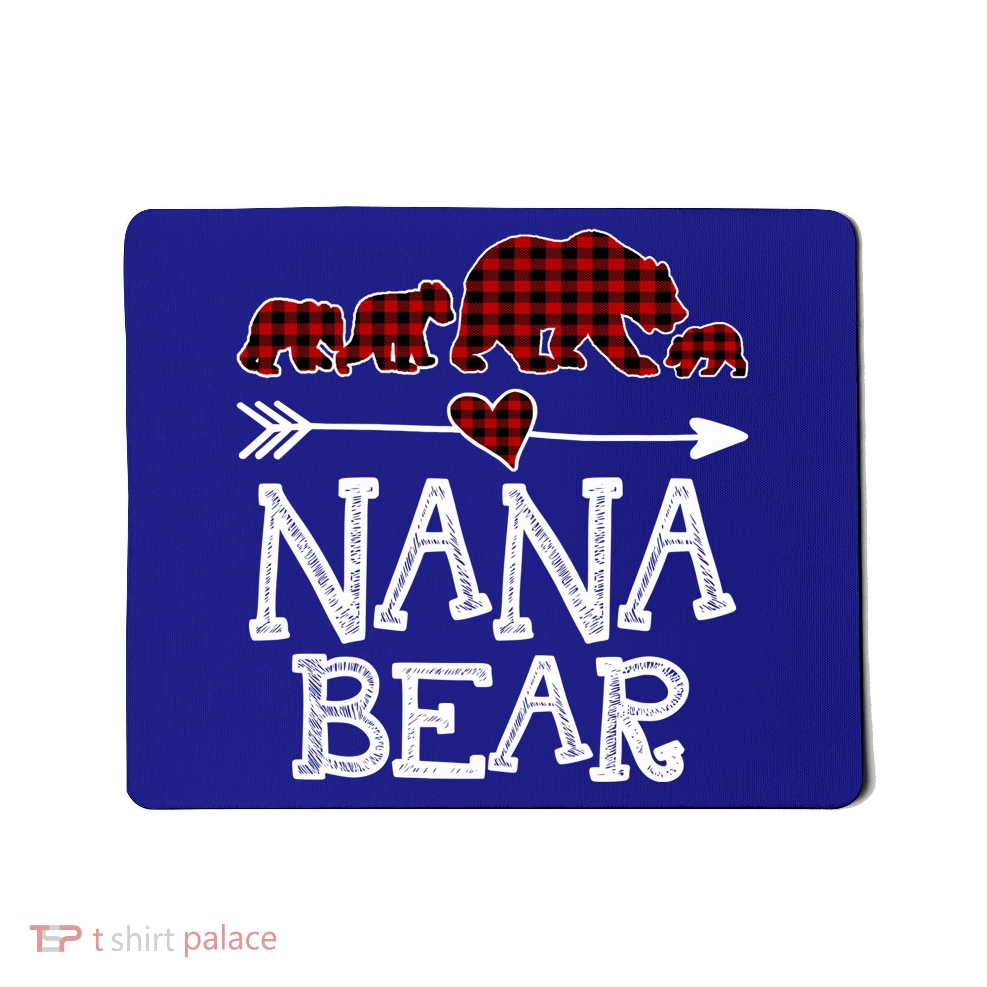 Nana Bear Three Cubs Red Plaid Mama Christmas Pajama Gift Mousepad
