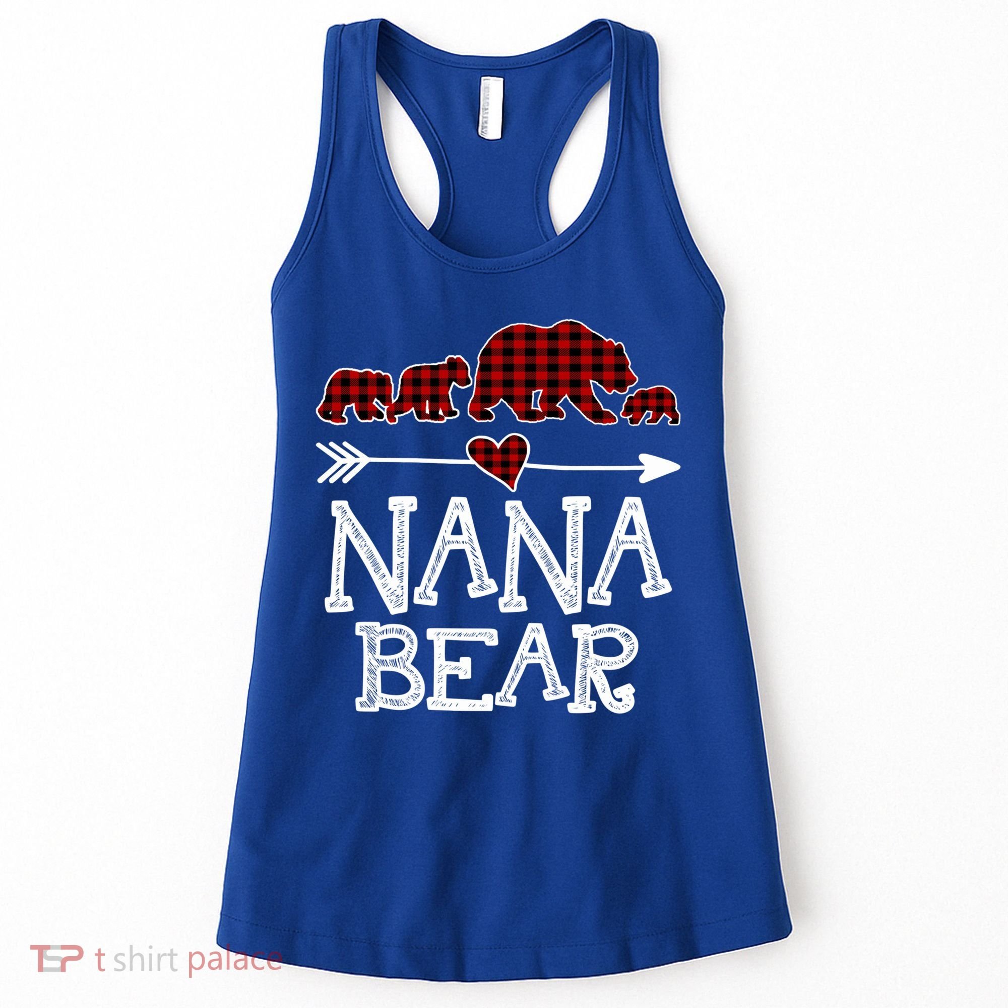 Nana Bear Three Cubs Red Plaid Mama Christmas Pajama Gift Women's Tank Top