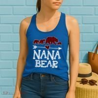 Nana Bear Three Cubs Red Plaid Mama Christmas Pajama Gift Women's Tank Top thumb 2