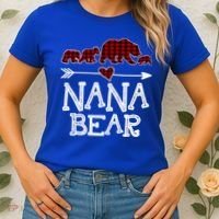 Nana Bear Three Cubs Red Plaid Mama Christmas Pajama Gift Women's T-Shirt thumb 2