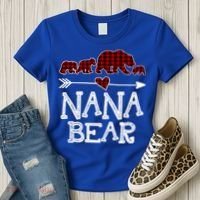 Nana Bear Three Cubs Red Plaid Mama Christmas Pajama Gift Women's T-Shirt thumb 3