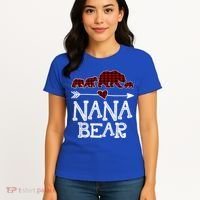 Nana Bear Three Cubs Red Plaid Mama Christmas Pajama Gift Women's T-Shirt thumb 4