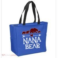 Nana Bear Three Cubs Red Plaid Mama Christmas Pajama Gift Tote Bag thumb 2