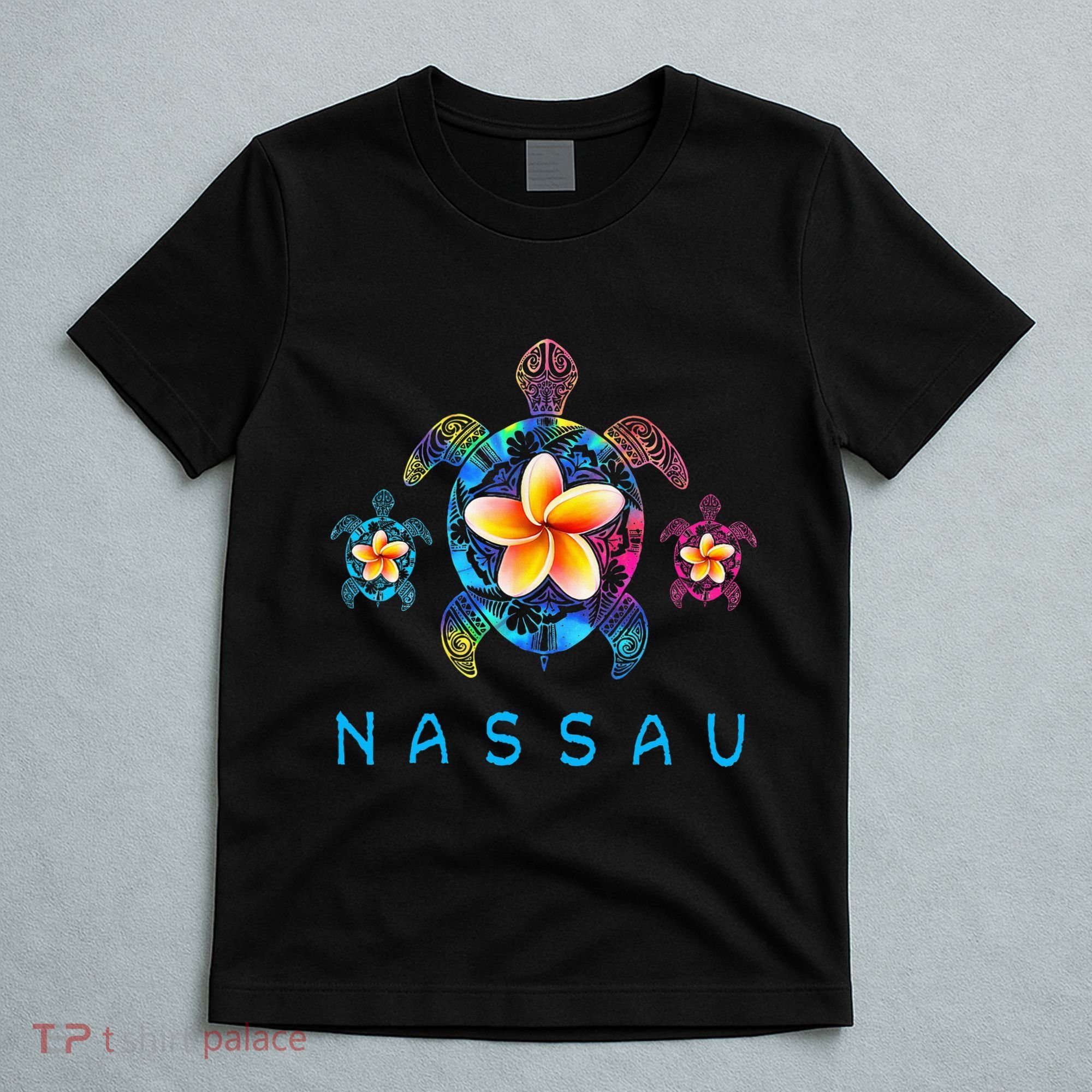 Nassau Bahamas Tribal Tie Dye Sea Turtle T-Shirt