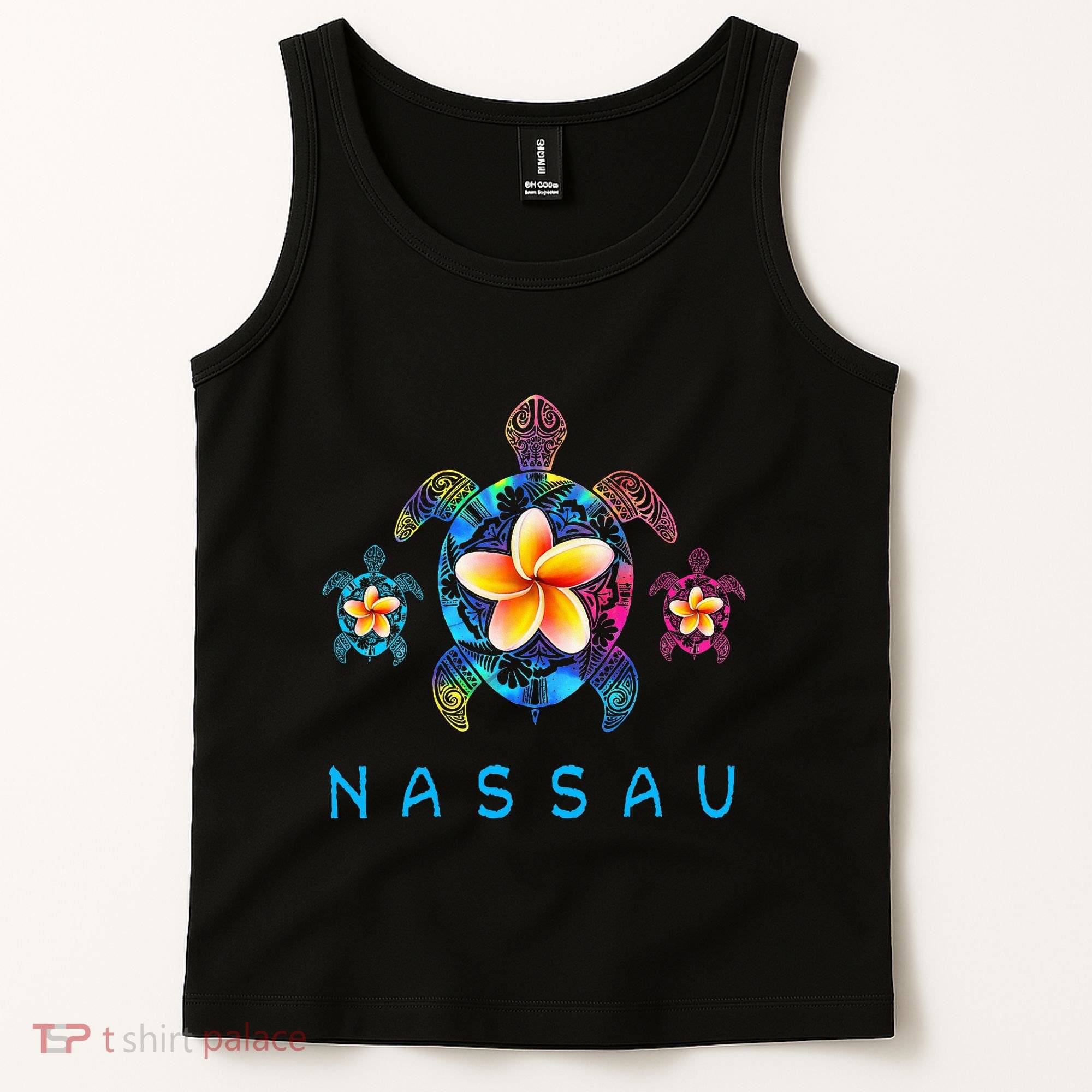 Nassau Bahamas Tribal Tie Dye Sea Turtle Tank Top