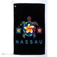 Nassau Bahamas Tribal Tie Dye Sea Turtle Golf Towel thumb 0