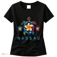 Nassau Bahamas Tribal Tie Dye Sea Turtle Women's T-Shirt thumb 0