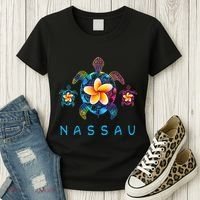 Nassau Bahamas Tribal Tie Dye Sea Turtle Women's T-Shirt thumb 3