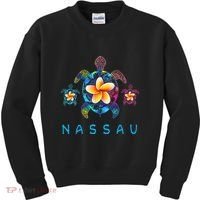 Nassau Bahamas Tribal Tie Dye Sea Turtle Kids Sweatshirt thumb 0