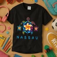 Nassau Bahamas Tribal Tie Dye Sea Turtle Kids T-Shirt thumb 3