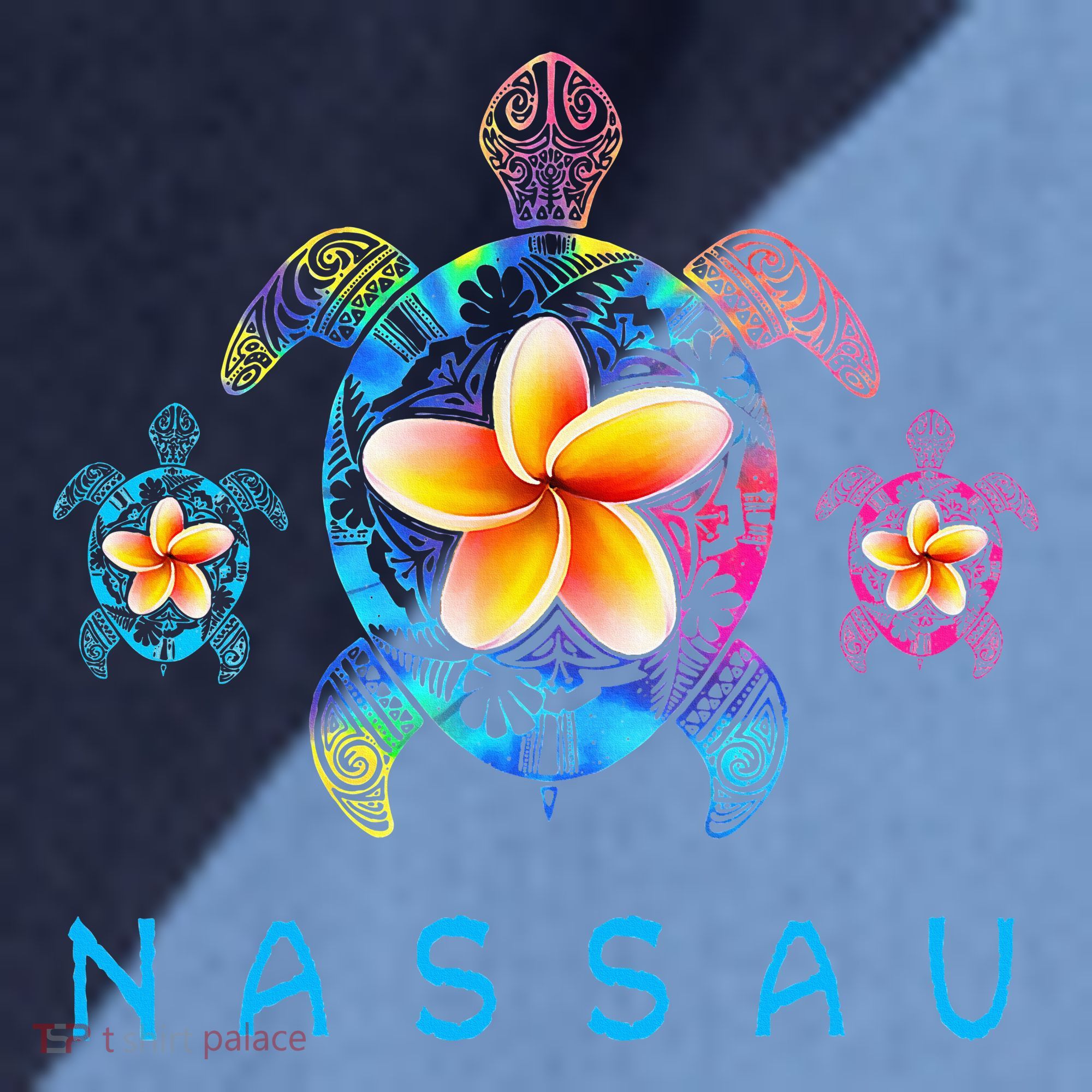 Nassau Bahamas Tribal Tie Dye Sea Turtle Raglan Baseball Sleeve Shirt