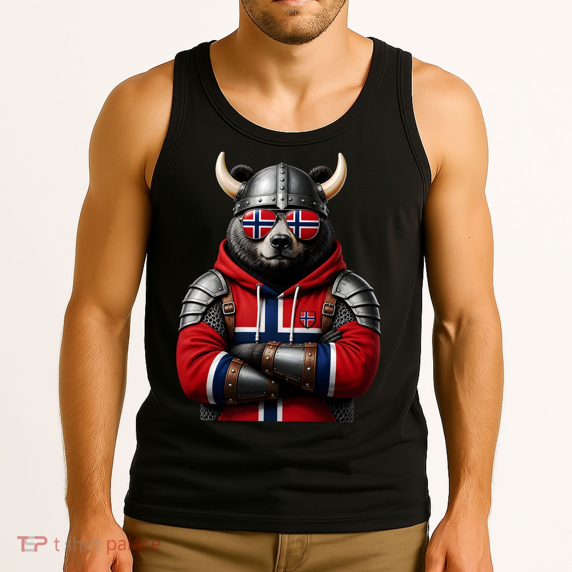 Norwegian Bear Viking Warrior Tank Top