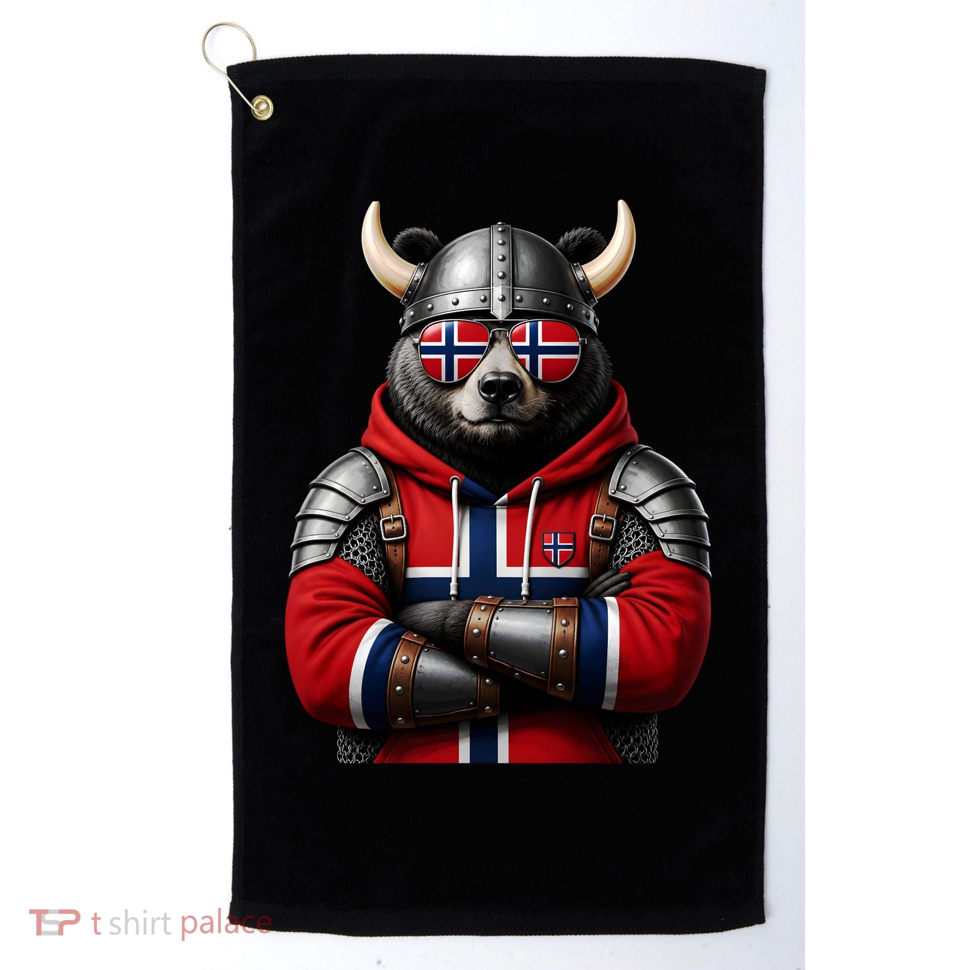 Norwegian Bear Viking Warrior Golf Towel