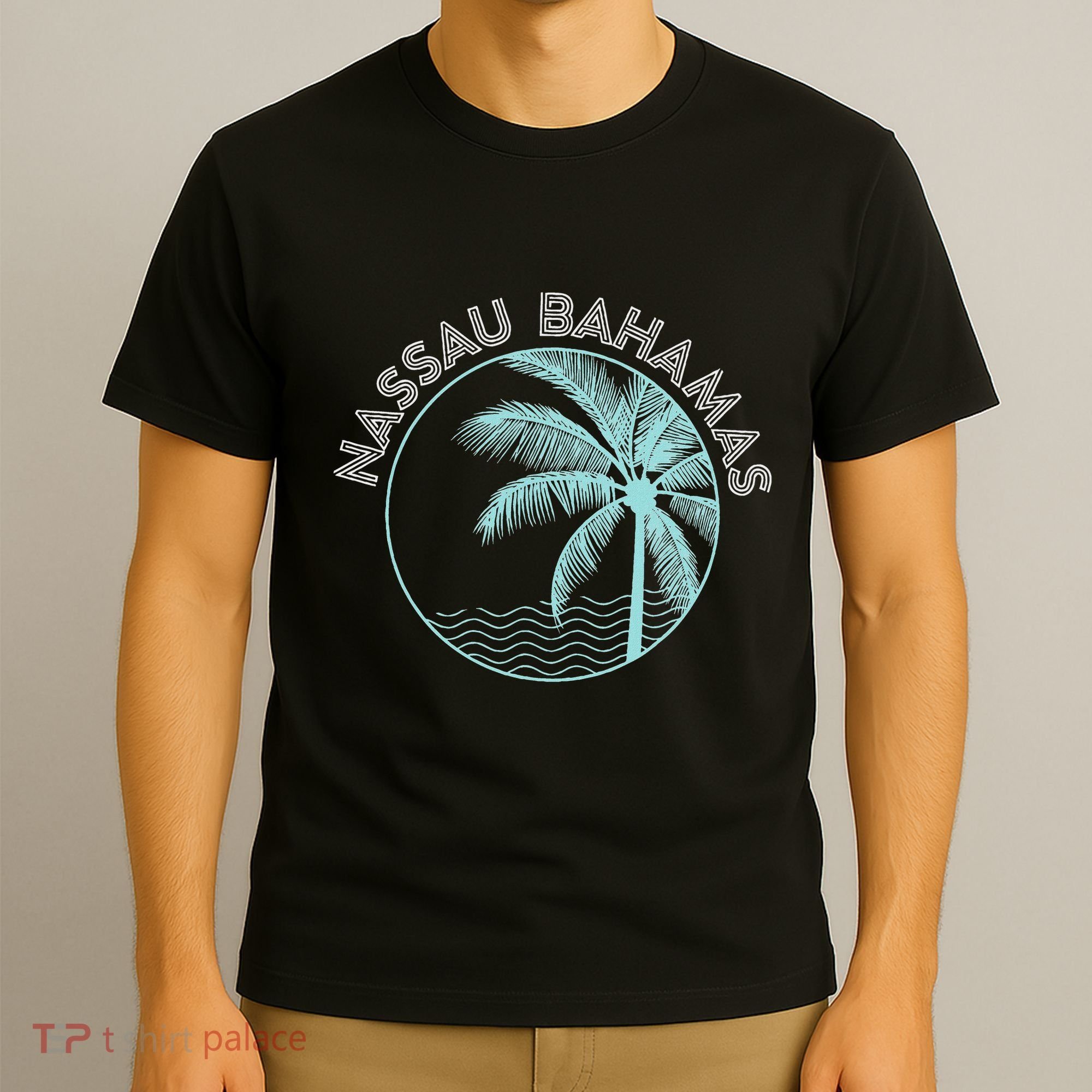 Nassau Bahamas Vintage Printed Sunset T-Shirt