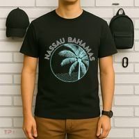 Nassau Bahamas Vintage Printed Sunset T-Shirt thumb 6