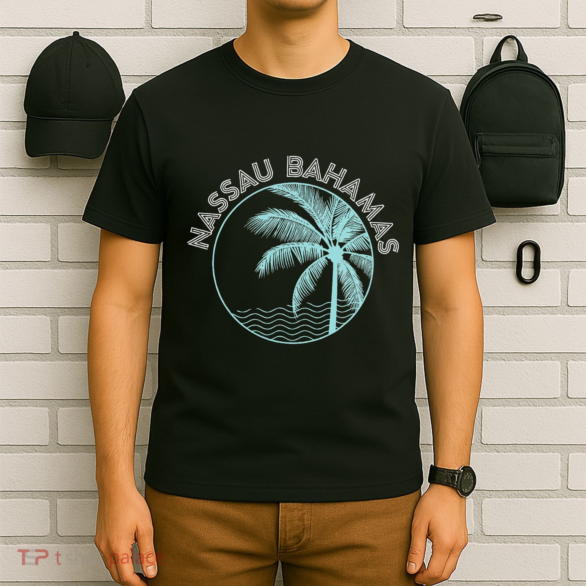 Nassau Bahamas Vintage Printed Sunset T-Shirt