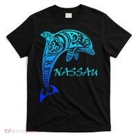 Nassau Bahamas Vintage Retro Tribal Dolphin Vacation T-Shirt thumb 0