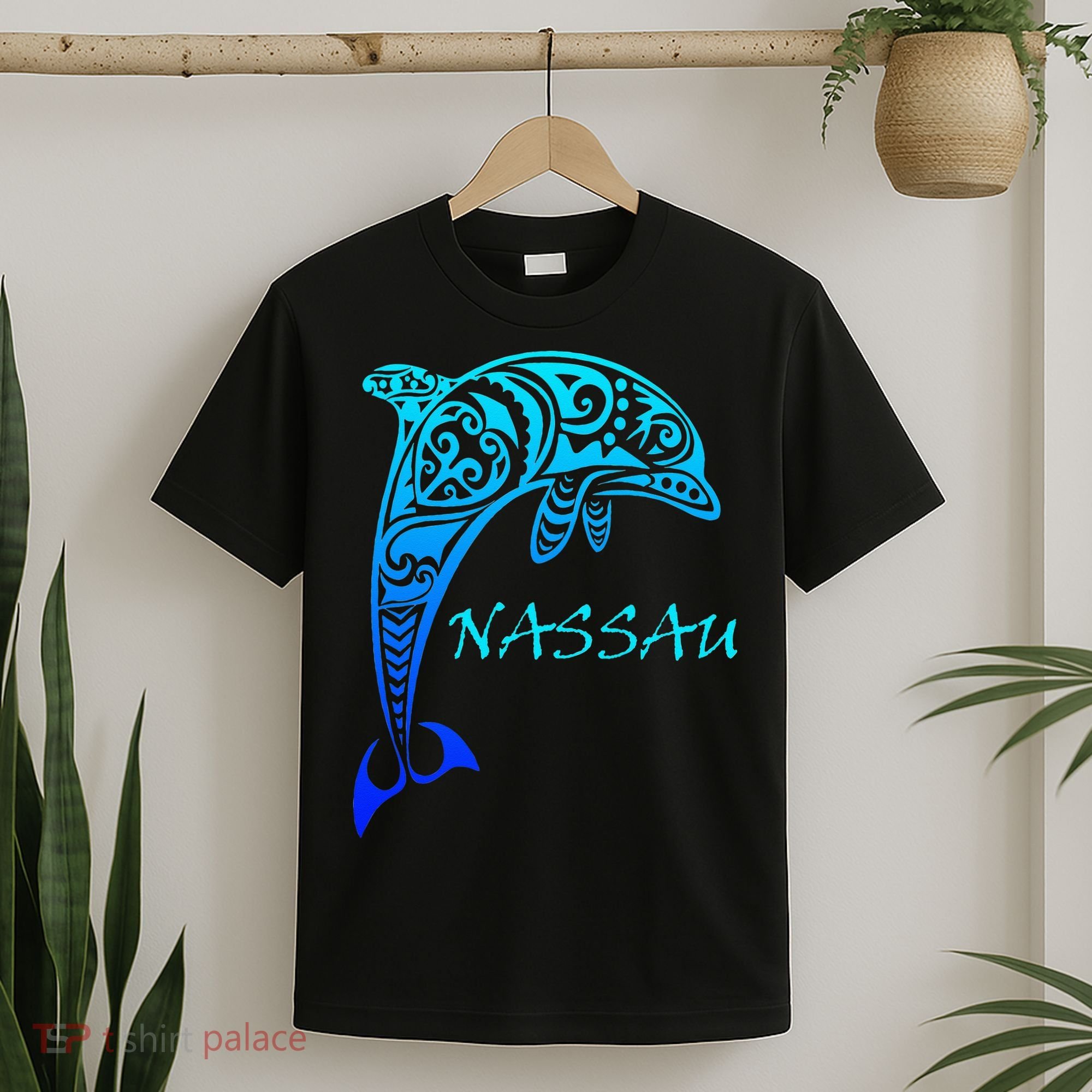 Nassau Bahamas Vintage Retro Tribal Dolphin Vacation T-Shirt
