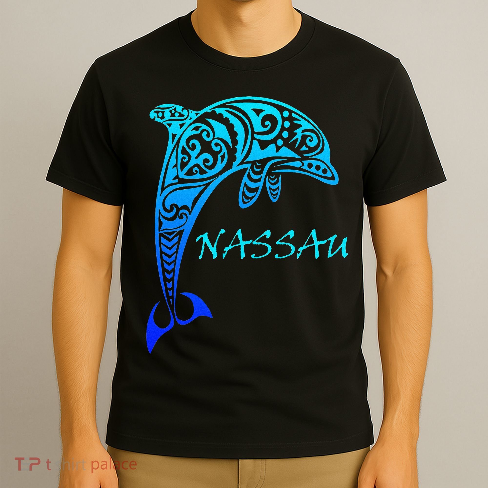 Nassau Bahamas Vintage Retro Tribal Dolphin Vacation T-Shirt