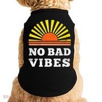 No Bad Vibes Retro Summer Sunset Think Positive Wellbeing Doggie Tank thumb 0