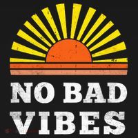 No Bad Vibes Retro Summer Sunset Think Positive Wellbeing Women's Hoodie thumb 2